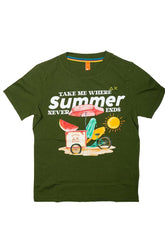 MAGLIA T-SHIRT BAMBINO  VERDE CPT34342 37 SUN 68